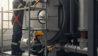 Pasadena, CA plumber repairing a boiler for home heating service