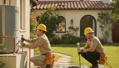Pasadena, CA plumber repairing a residential pipe for fast plumbing service