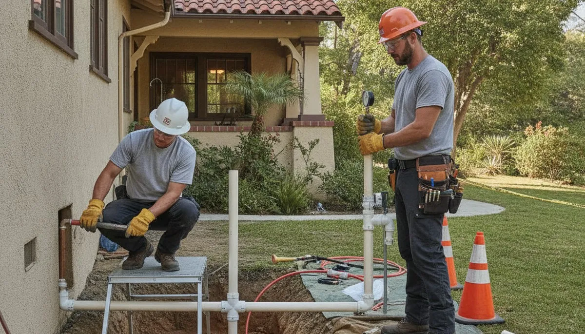 Pasadena, CA plumber repairing a home plumbing system for reliable local plumbing service