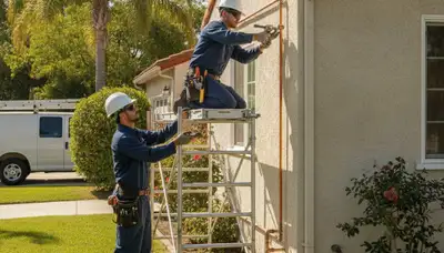 Pasadena, CA plumber truck for plumbing repair service on an area service page