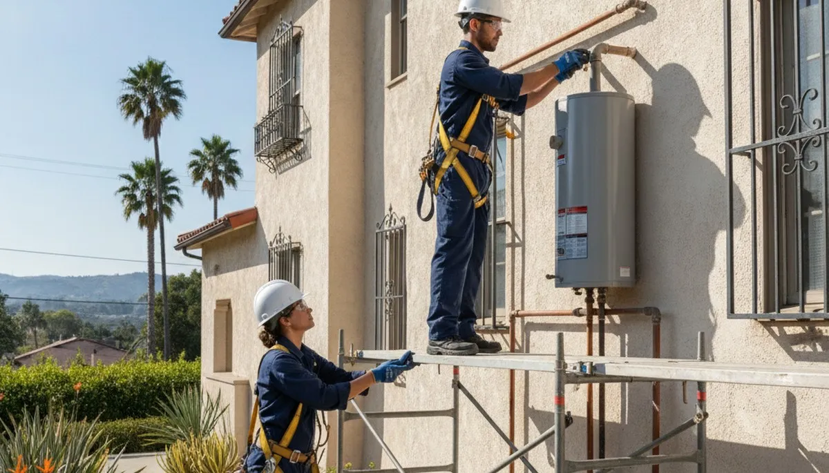 Pasadena, CA plumber repairing a residential leak for local plumbing service
