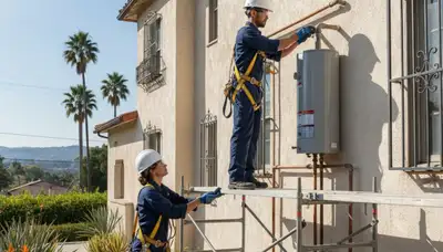 Pasadena, CA plumber repairing a residential leak for local plumbing service