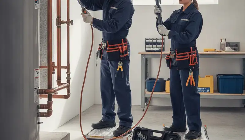 Pasadena, CA plumber repairing a home leak on a service call
