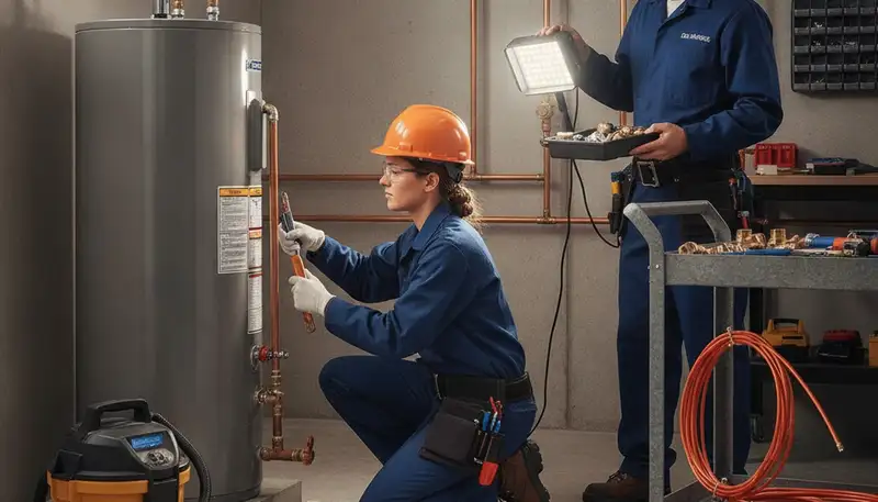 Pasadena, CA plumber repairing a home pipe leak for same-day plumbing service