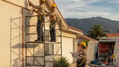 Pasadena, CA plumber repairing a residential pipe for local plumbing service