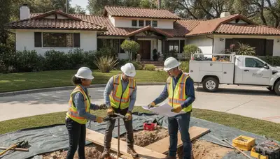 Professional Pasadena, CA plumber repairing a residential leak with plumbing tools onsite