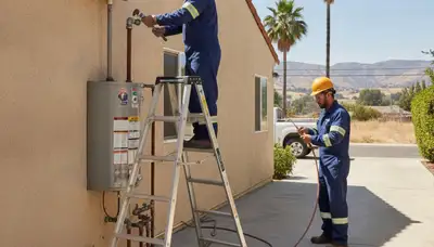 Pasadena, CA plumber repairing a residential pipe for local plumbing service