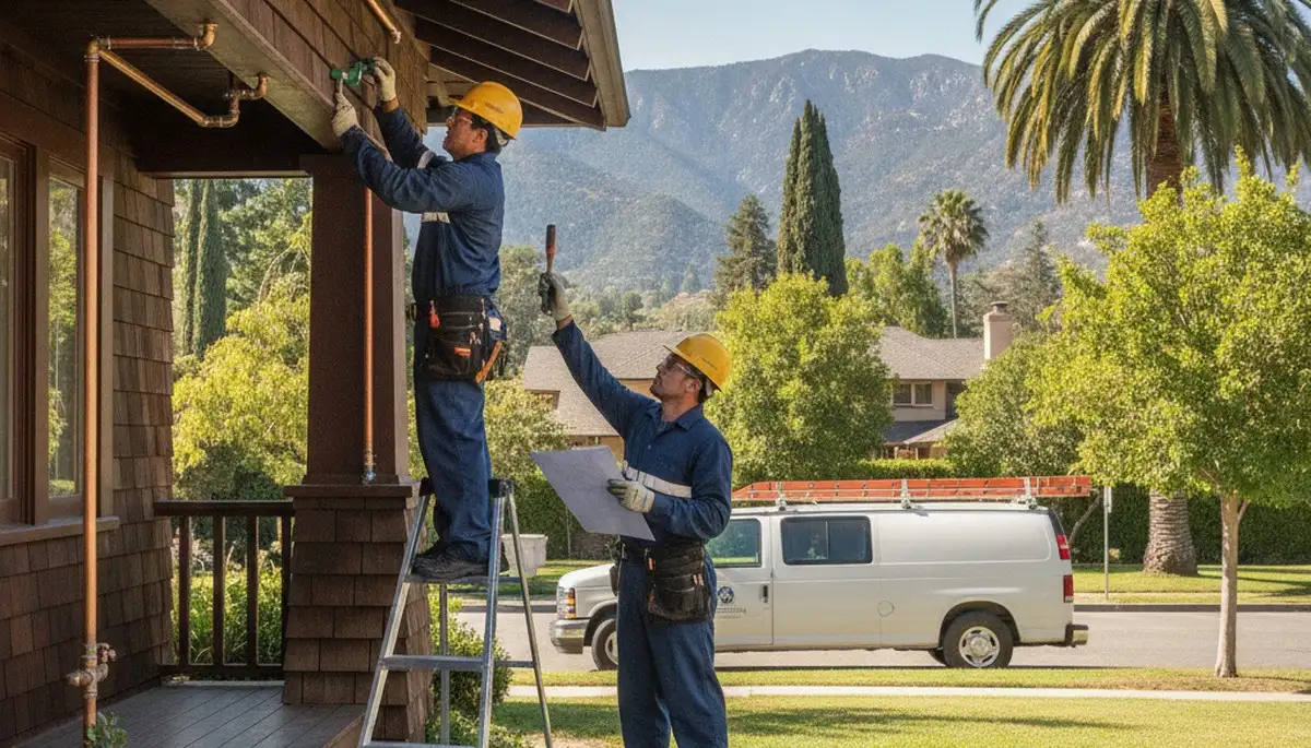 Pasadena, CA plumber repairing a residential plumbing fixture for local repair service