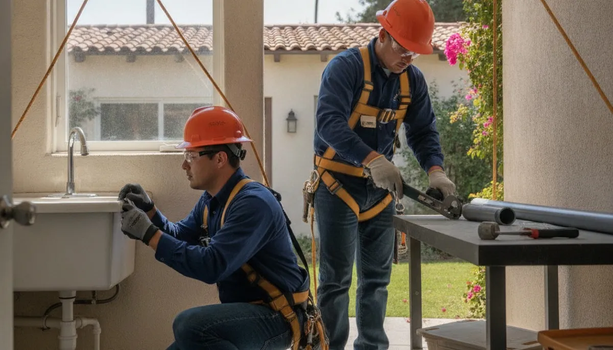 Pasadena, CA plumber repairing a residential plumbing issue for local plumbing repair service