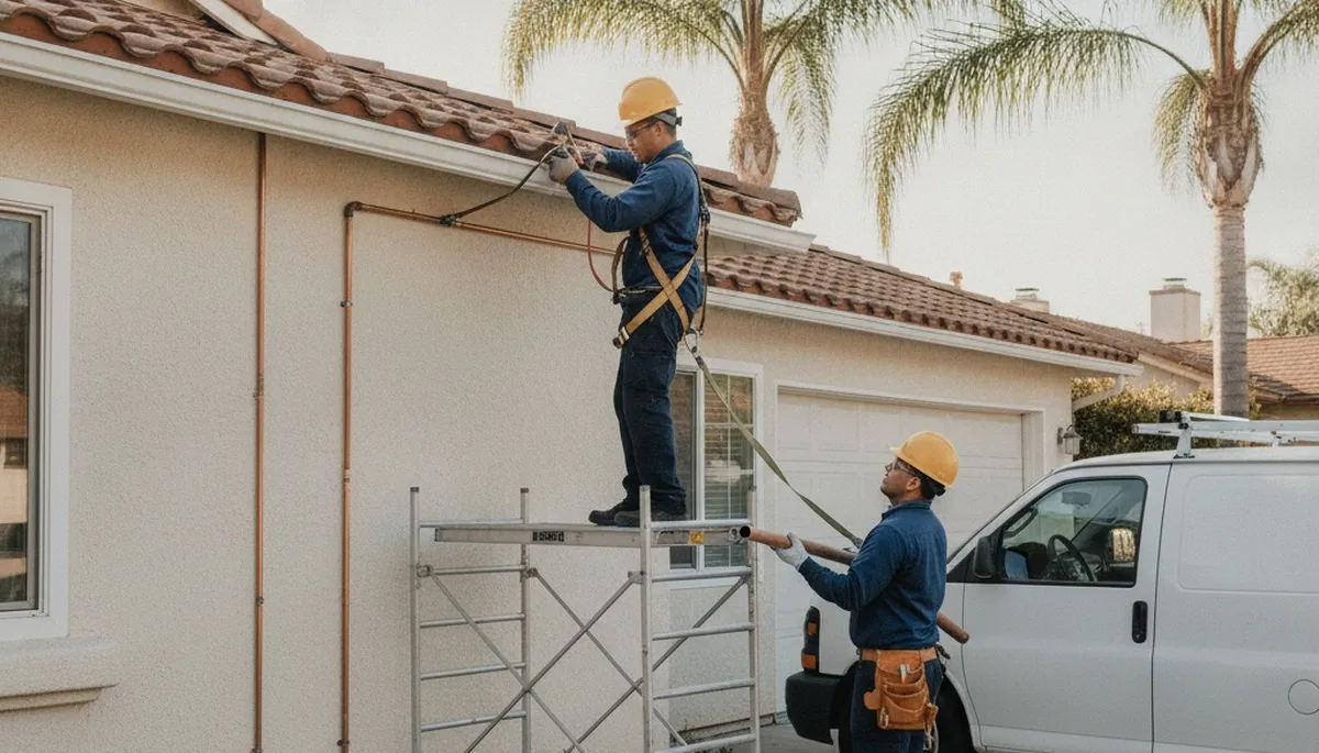 Pasadena, CA plumber repairing a residential plumbing fixture for fast local plumbing service