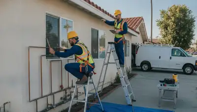 Pasadena, CA plumber repairing a pipe for a local plumbing service call