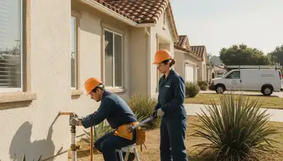 Pasadena, CA plumber repairing a plumbing issue for a local residential service call