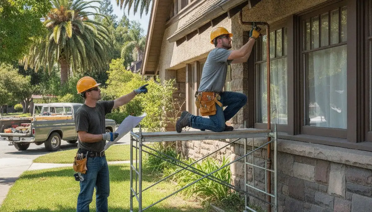 Pasadena, CA plumber repairing a residential pipe for reliable plumbing service