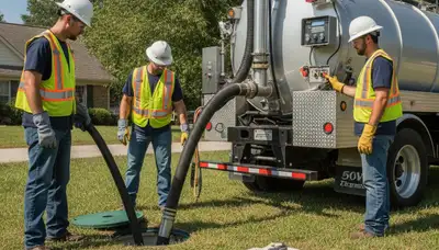 Pasadena, CA plumber performing septic pumping service for a residential home