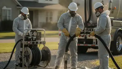 Septic tank cleaning service truck for Pasadena, CA homes by On Call Plumbers
