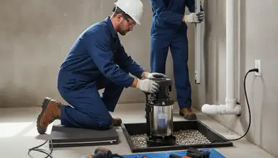 Pasadena, CA plumber installing a sump pump for home moisture protection