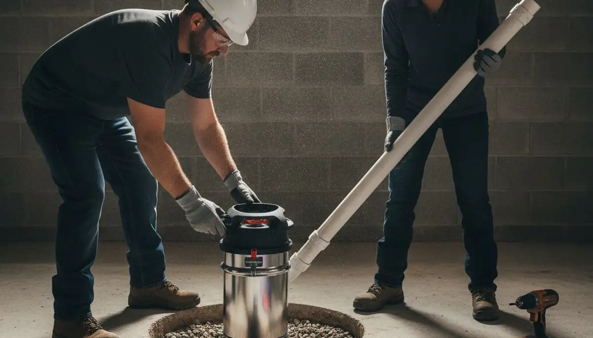 Pasadena, CA plumber installing a sump pump for home moisture protection and flood prevention