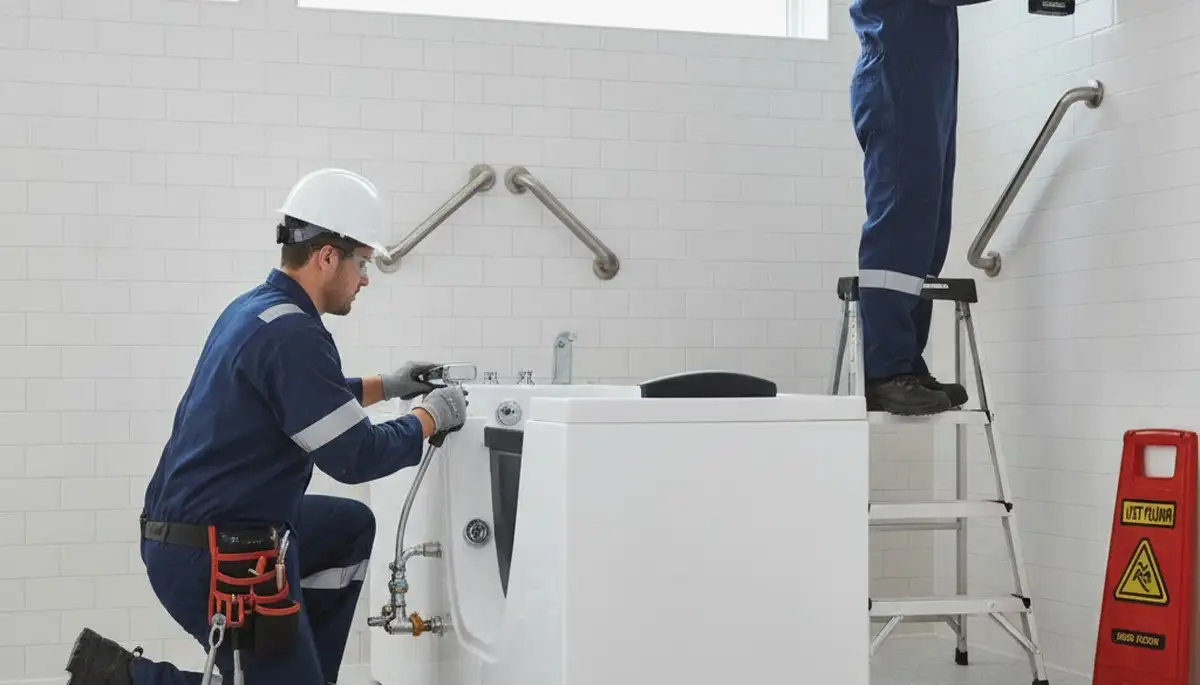Walk-in tub installation for Pasadena, CA homes by On Call Plumbers, safer low-entry bathing solution