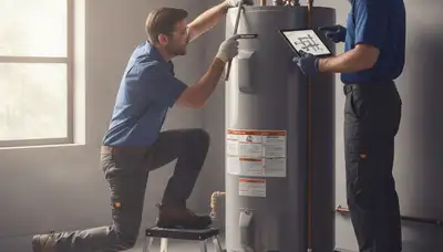 Pasadena, CA plumber repairing a home water heater for fast, reliable service
